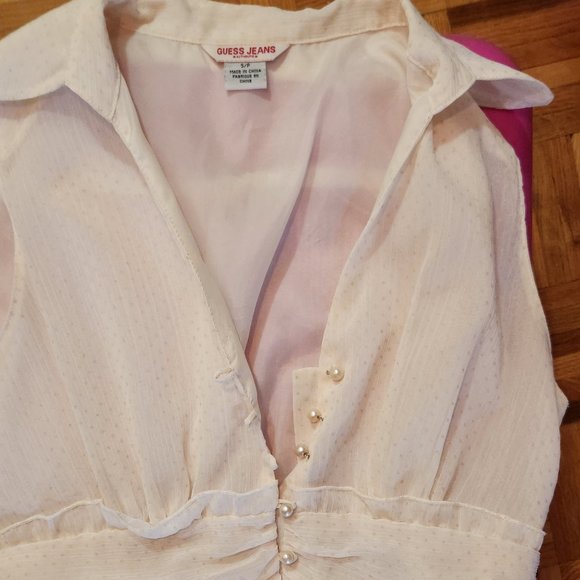Vintage GUESS sleeveless pearl blouse - Picture 6 of 8